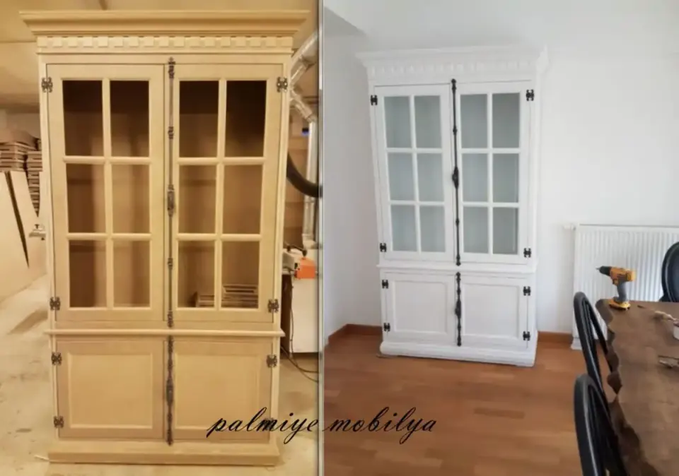 Ahşap Vitrin TV Ünitesi